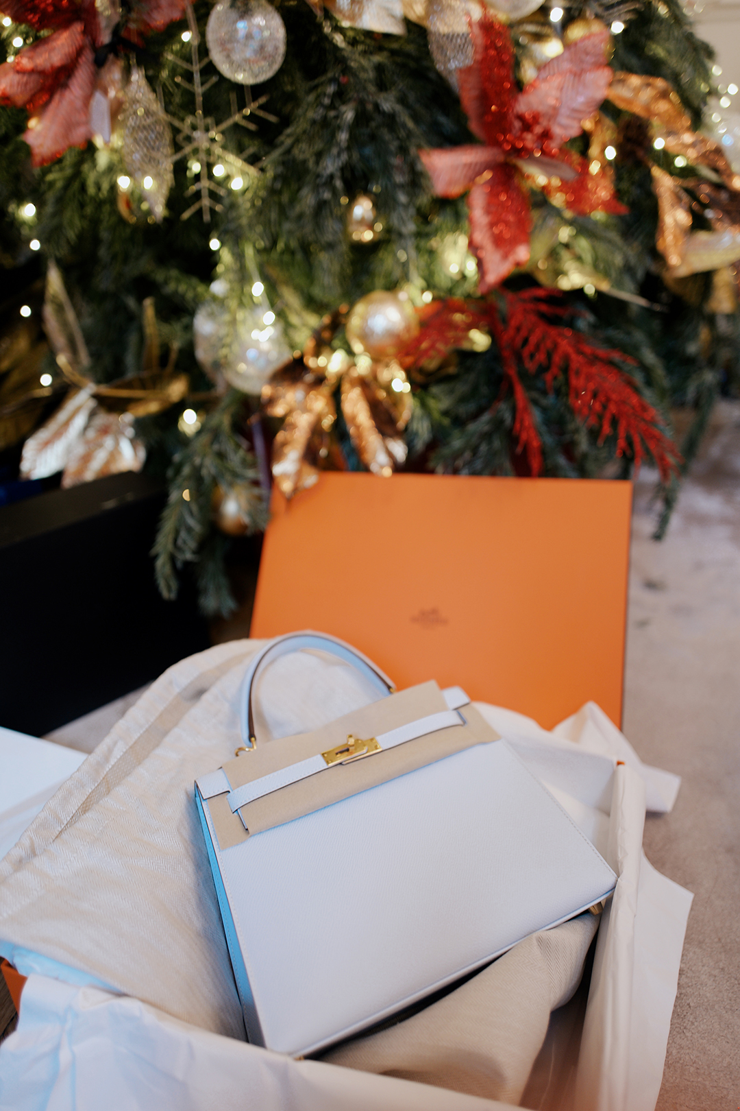 Hermes Kelly 25 Bleu Brume - Glam & Glitter