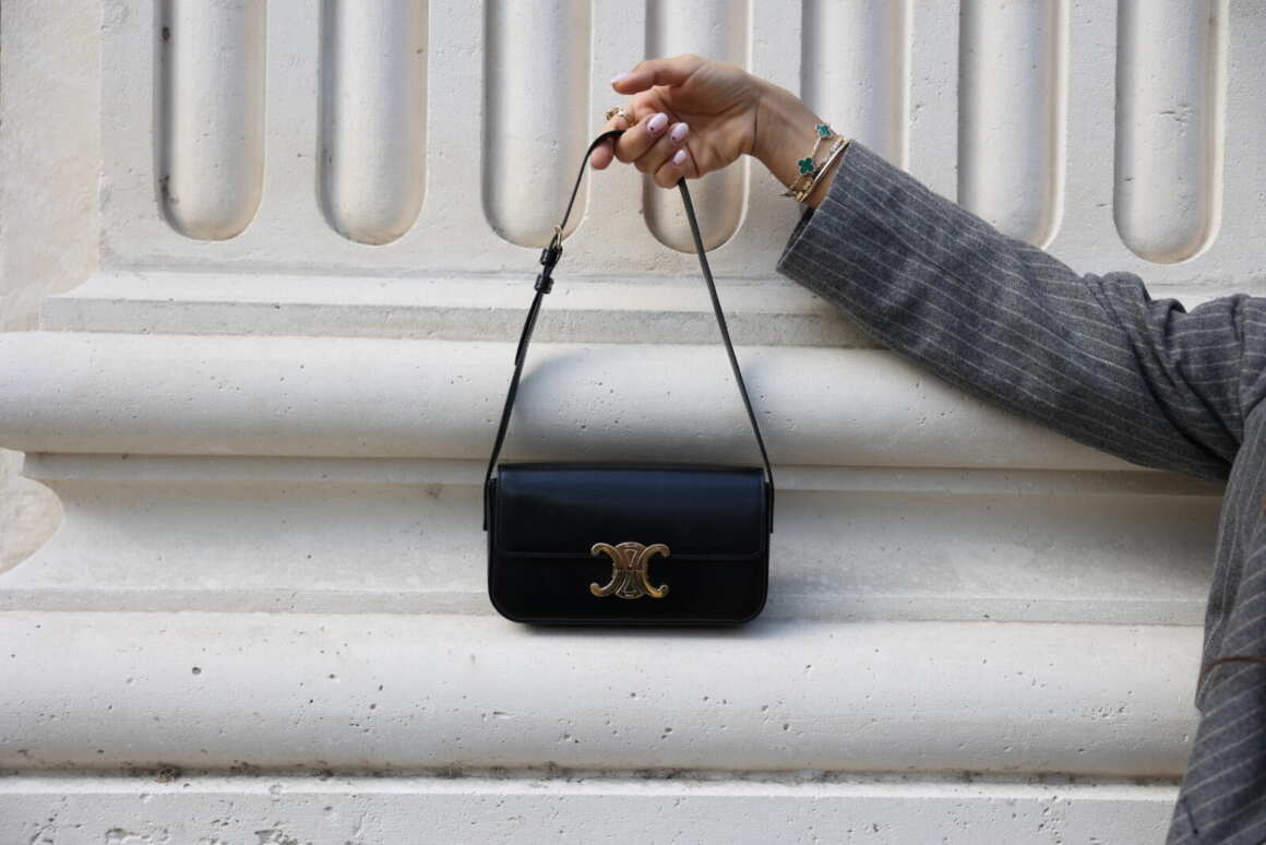 celine triomphe bag outfit